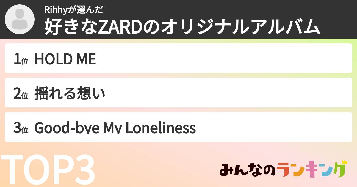 Rihhyさんの「好きなZARDのオリジナルアルバム」