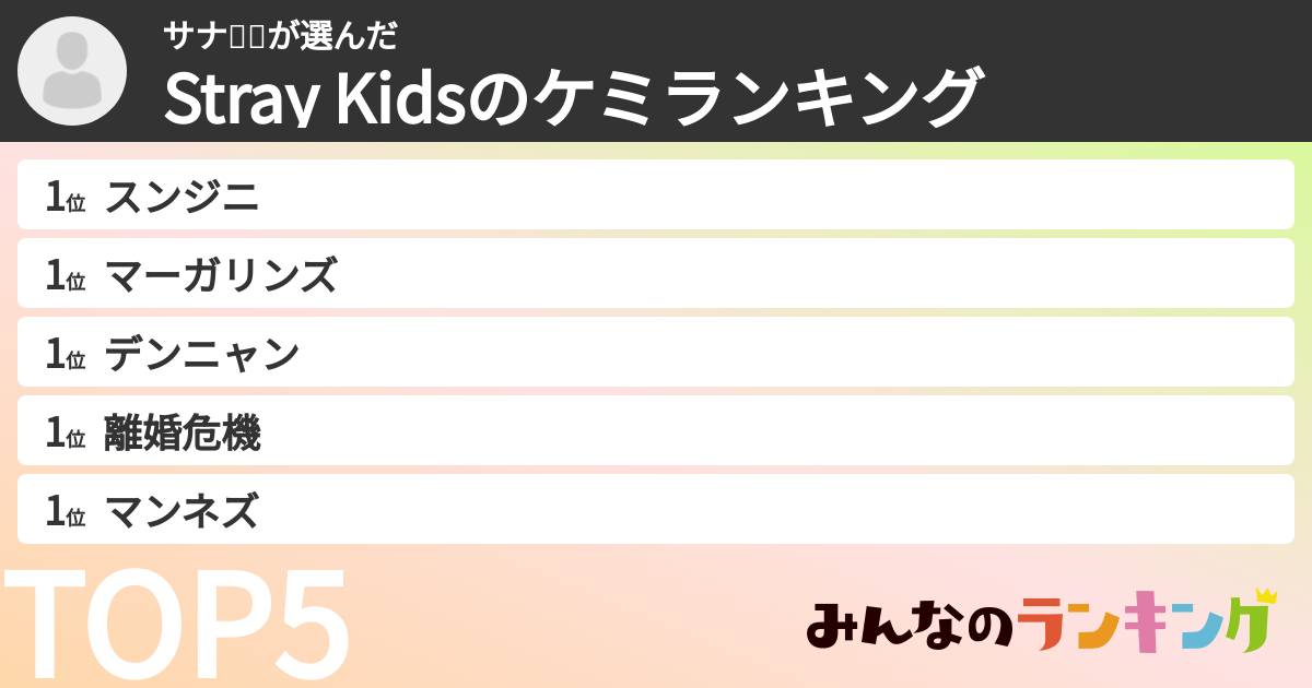 サナ🐶🐰さんの「Stray Kidsのケミランキング」