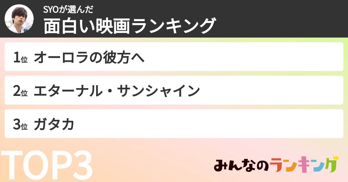 SYOさんの「面白い映画ランキング」
