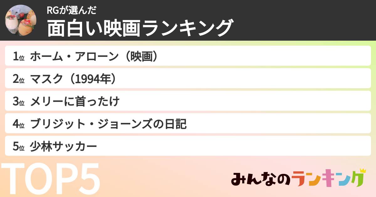 RGさんの「面白い映画ランキング」