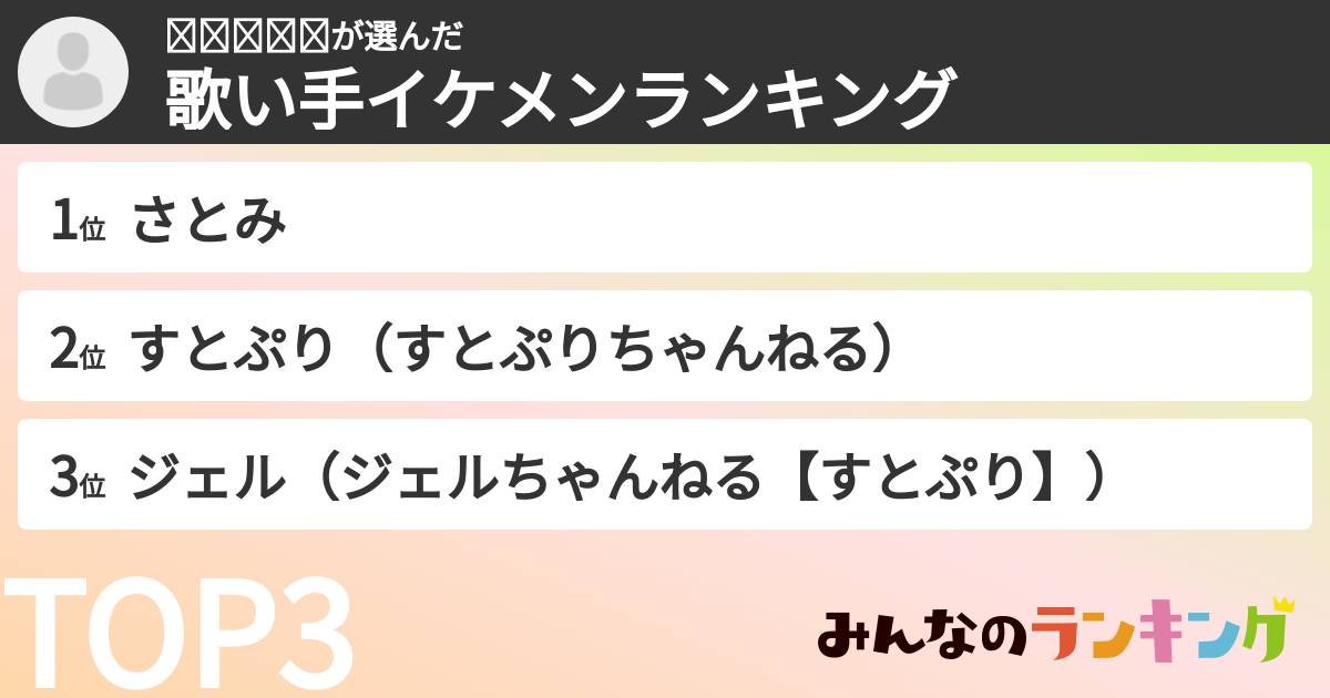 ♱ℳ𝒜𝒪♱さんの「歌い手イケメンランキング」