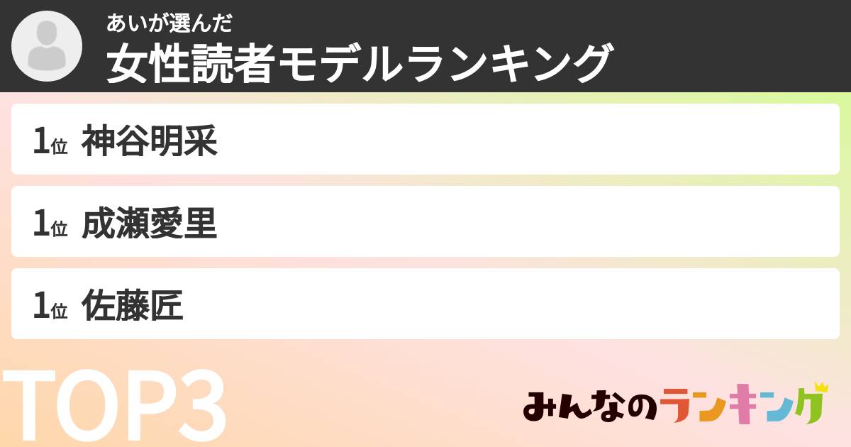 あいさんの「女性読者モデルランキング」