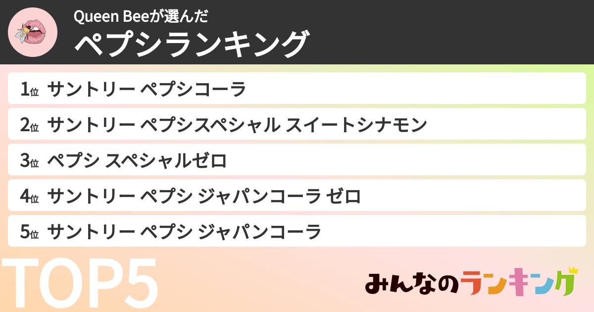 Queen Beeさんの「ペプシランキング」