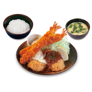 とろーりチキンコロッケ&海老フライ定食
