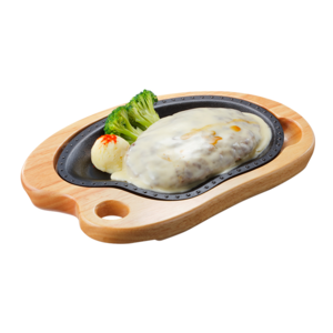 フォンデュ風チーズバーグステーキ