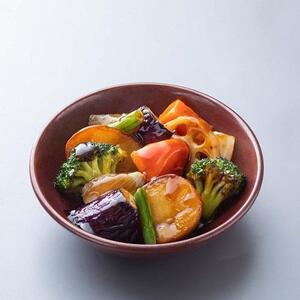ミニ野菜の黒酢あん