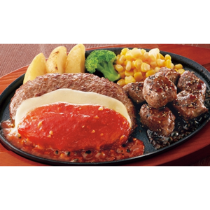 チーズハンバーグ&サイコロステーキ