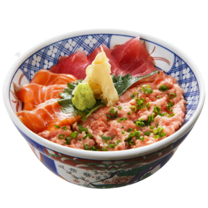 まぐろサーモンねぎトロ丼