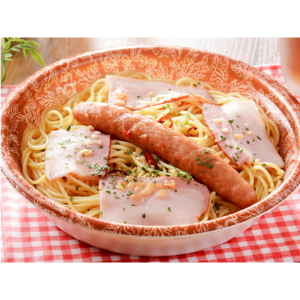 ローソン 大盛!ウインナーとベーコンのペペロンチーノ