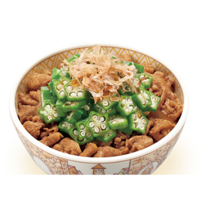 かつぶしオクラ牛丼