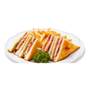 ハムとチキンのクラブハウスサンド