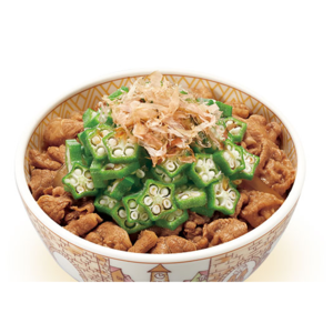 かつおぶしオクラ牛丼