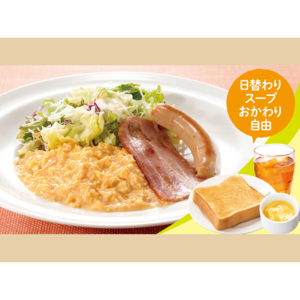 スクランブルエッグ&ベーコンソーセージセット