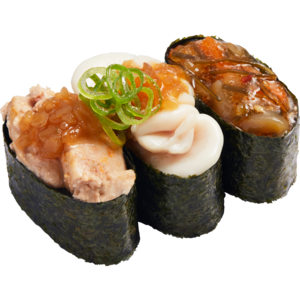 冬の軍艦三貫盛り