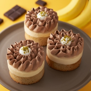 チョコレート&バナナのフラワーケーキ