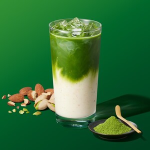 抹茶 & クラッシュ ピスタチオミルク ティー ラテ