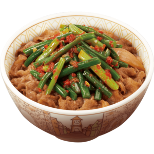 ニンニクの芽牛丼