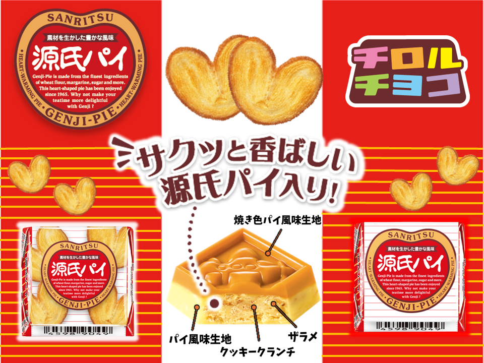 老舗2社が夢の共演：チロルチョコから源氏パイ味が登場 | みんなの