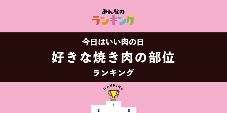 【今日はいい肉の日】好きな焼き肉の部位ランキング